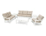 POLYWOOD Vineyard 6-Piece Deep Seating Set in Slate Grey with Natural fabric