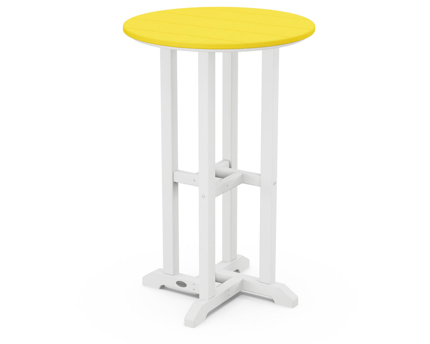 POLYWOOD® Contempo 24" Round Counter Table in White / Lemon