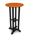 POLYWOOD Contempo 24" Round Bar Table in Black / Tangerine