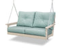 POLYWOOD Vineyard Deep Seating Swing in Slate Grey with Natural Linen fabric