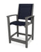POLYWOOD Coastal Counter Chair in Slate Grey with Navy 2 fabric