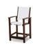 POLYWOOD Coastal Counter Chair in Mahogany with White fabric