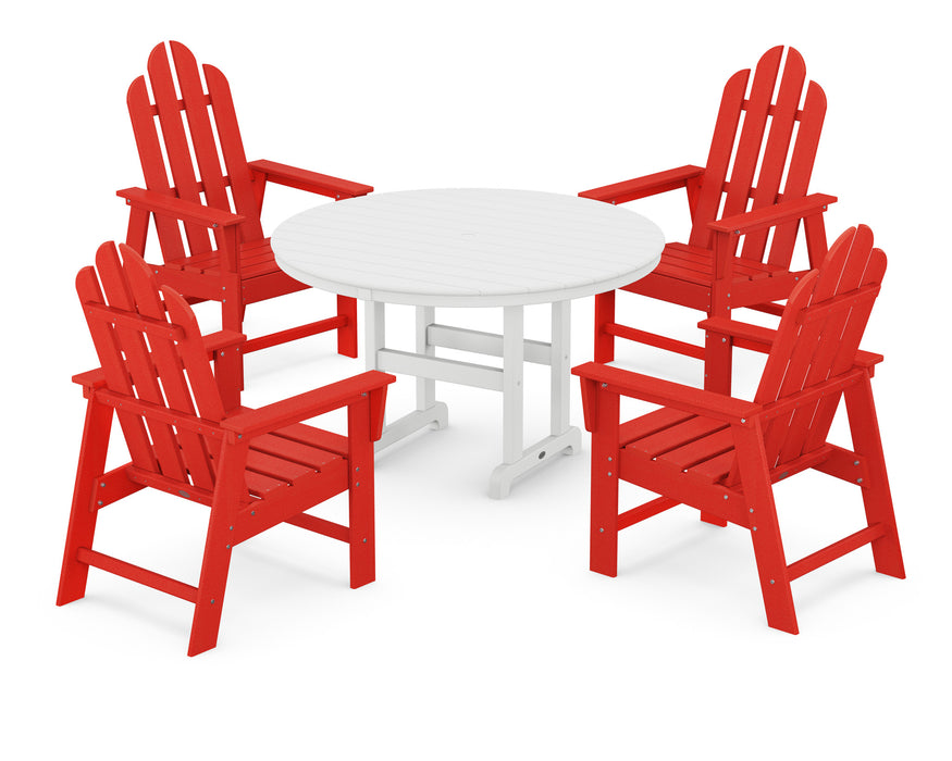 POLYWOOD Long Island 5-Piece Dining Set in Sunset Red