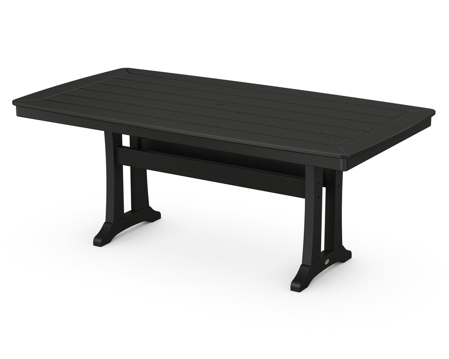 POLYWOOD Nautical Trestle 38" x 73" Dining Table in Black