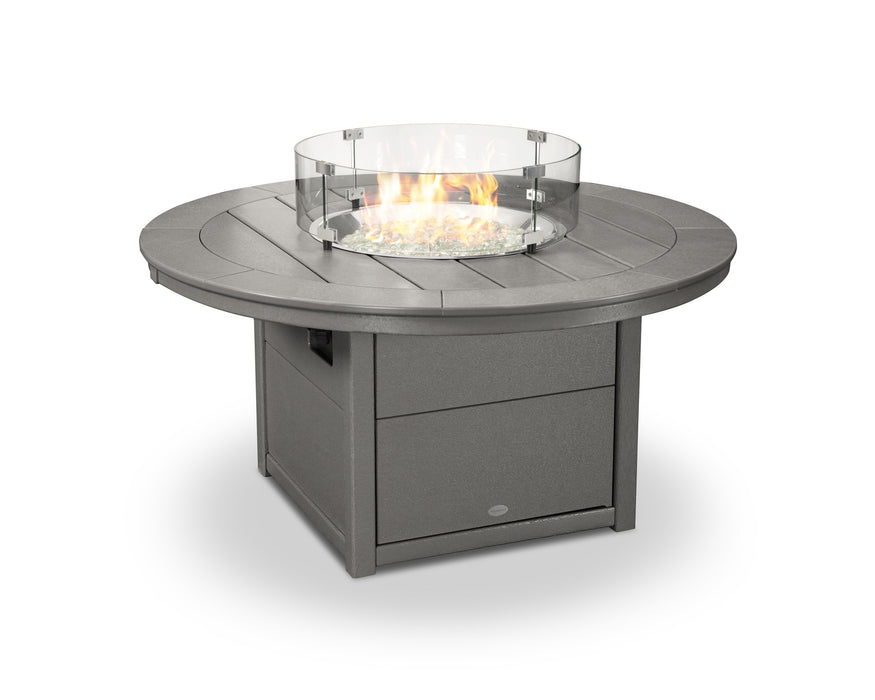 POLYWOOD Round 48" Fire Pit Table in Slate Grey