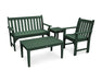 POLYWOOD Vineyard 4-Piece Bench Seating Set in Green