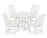 POLYWOOD Vineyard 5-Piece Side Chair Dining Set in Vintage White