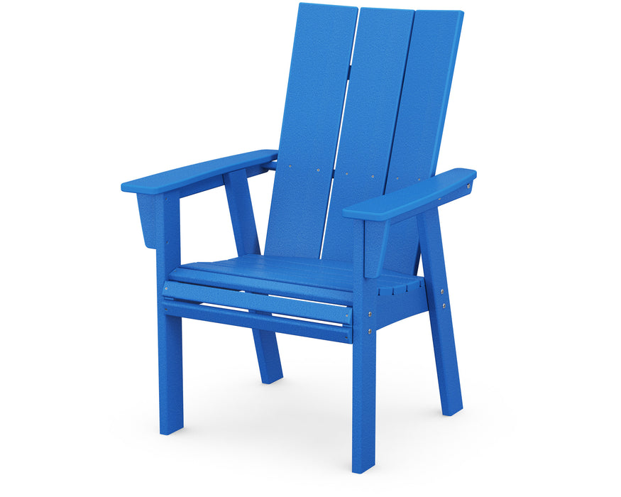 POLYWOOD Modern Curveback Adirondack Dining Chair in Pacific Blue
