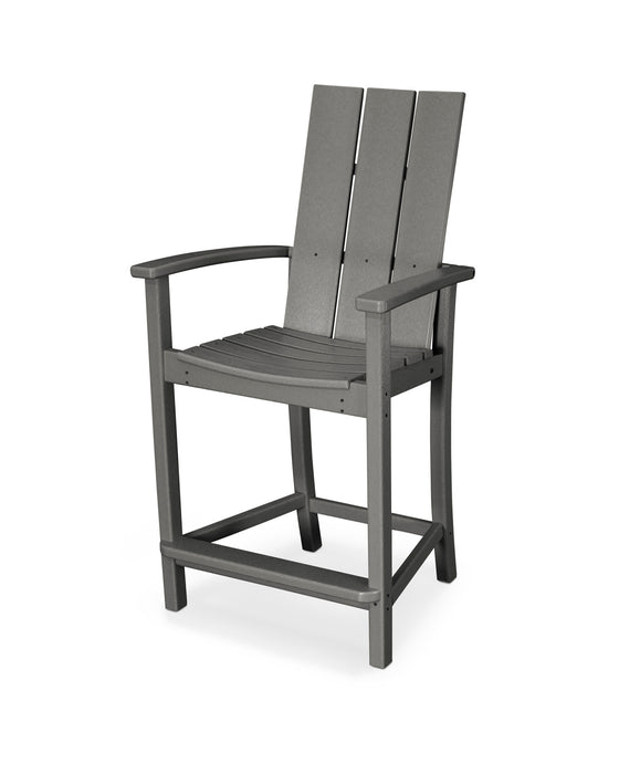POLYWOOD Modern Adirondack Counter Chair in Slate Grey