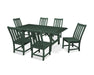 POLYWOOD Vineyard 7-Piece Rustic Farmhouse Side Chair Dining Set in Green