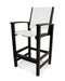 POLYWOOD Coastal Bar Chair in Black with White fabric