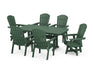 POLYWOOD Nautical 7-Piece Trestle Swivel Dining Set in Green