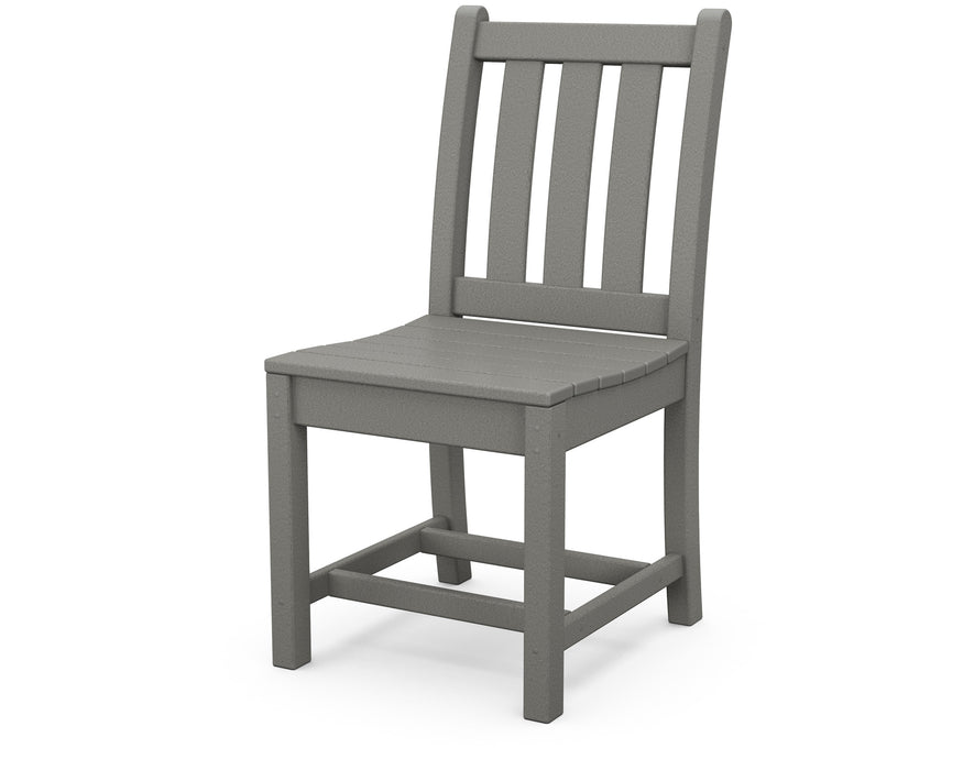 POLYWOOD Traditional Garden Dining Side Chair in Slate Grey