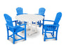 POLYWOOD Palm Coast 5-Piece Dining Set in Pacific Blue / White
