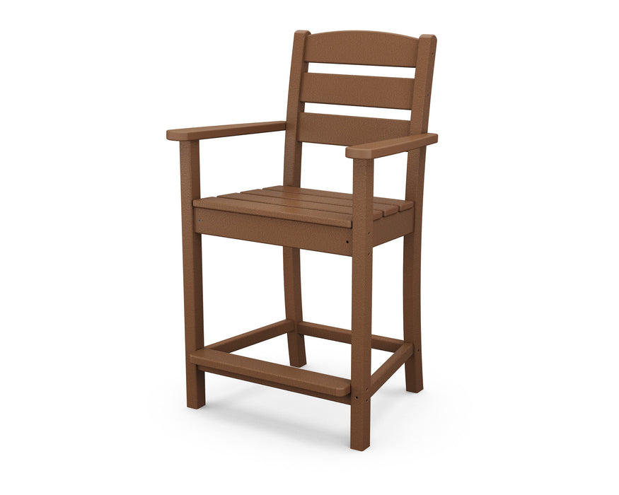 POLYWOOD Lakeside Counter Arm Chair in Teak