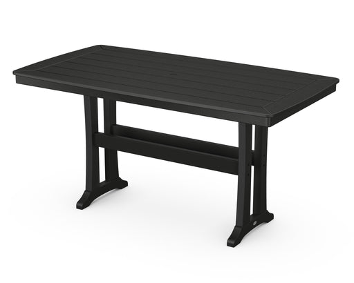 POLYWOOD Nautical Trestle 38" x 73" Counter Table in Black