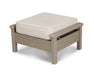 POLYWOOD Harbour Deep Seating Ottoman in Teak with Dune Burlap fabric