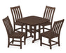 POLYWOOD Vineyard 5-Piece Side Chair Dining Set in Mahogany