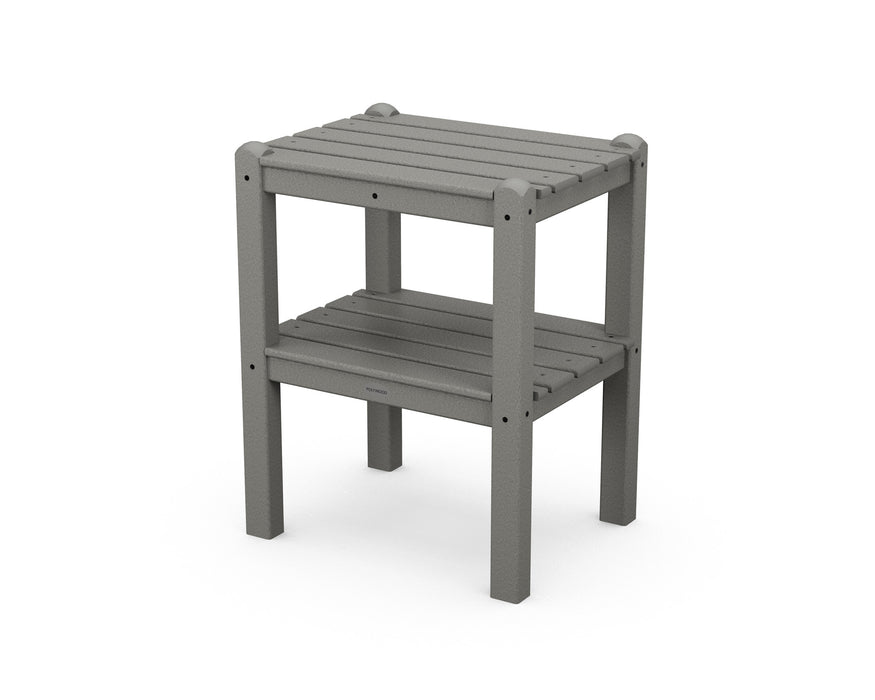 POLYWOOD Two Shelf Side Table in Slate Grey