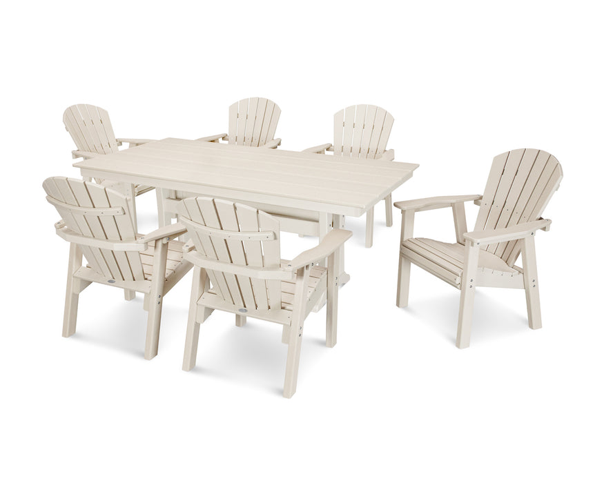 POLYWOOD 7 Piece Seashell Dining Set in Sand