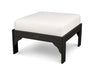 POLYWOOD Vineyard Deep Seating Ottoman in Vintage White with Natural Linen fabric