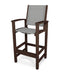 POLYWOOD Coastal Bar Chair in Mahogany with Metallic fabric