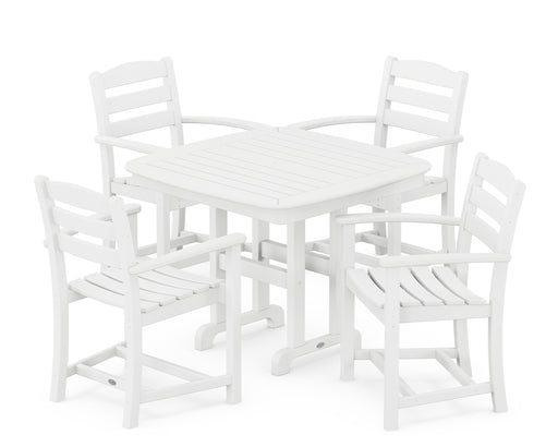 POLYWOOD La Casa Café 5-Piece Arm Chair Dining Set in White