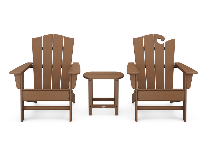 POLYWOOD Wave Collection 3-Piece Set in Teak