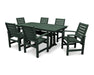 POLYWOOD Signature 7-Piece Farmhouse Trestle Dining Set in Green