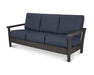 POLYWOOD Harbour Deep Seating Sofa in Slate Grey with Natural Linen fabric