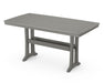 POLYWOOD Nautical Trestle 38" x 73" Counter Table in Slate Grey