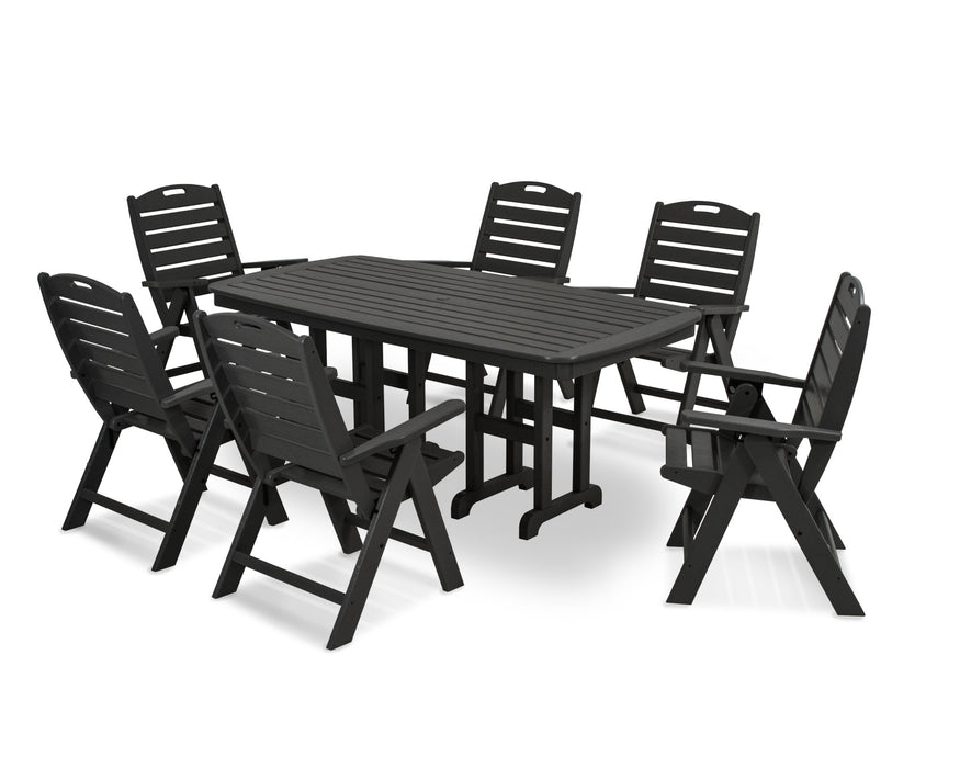 POLYWOOD Nautical 7-Piece Dining Set in Black