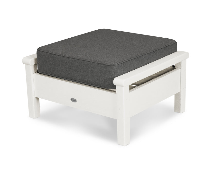 POLYWOOD Harbour Deep Seating Ottoman in Vintage Sahara with Spectrum Carbon fabric