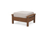 POLYWOOD Harbour Deep Seating Ottoman in Mahogany with Spiced Burlap fabric
