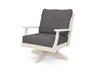 POLYWOOD Braxton Deep Seating Swivel Chair in Sand with Ash Charcoal fabric