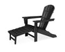 POLYWOOD Palm Coast Ultimate Adirondack with Hideaway Ottoman in Black