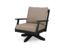 POLYWOOD Braxton Deep Seating Swivel Chair in Sand with Cast Sage fabric