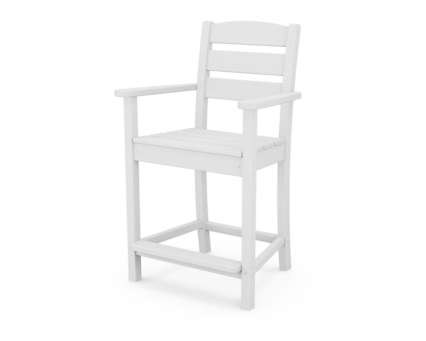 POLYWOOD Lakeside Counter Arm Chair in White