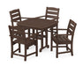 POLYWOOD Lakeside 5-Piece Arm Chair Dining Set in Mahogany