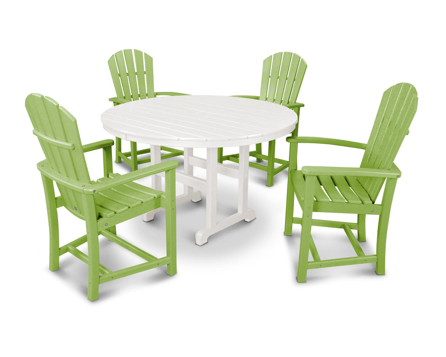 POLYWOOD Palm Coast 5-Piece Dining Set in Lime / White