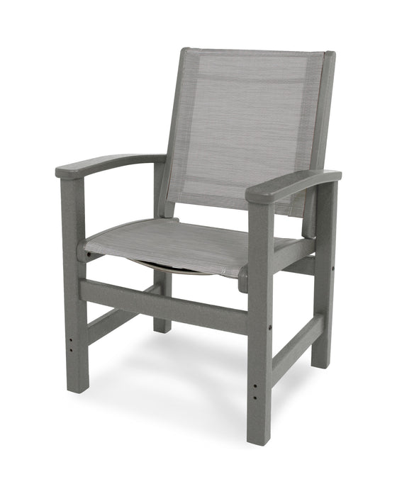 POLYWOOD Coastal Dining Chair in Slate Grey with Metallic fabric