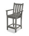 POLYWOOD Traditional Garden Counter Arm Chair in Slate Grey