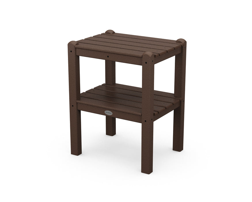 POLYWOOD Two Shelf Side Table in Mahogany