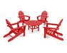 POLYWOOD Classic Folding Adirondack 5-Piece Conversation Group in Sunset Red