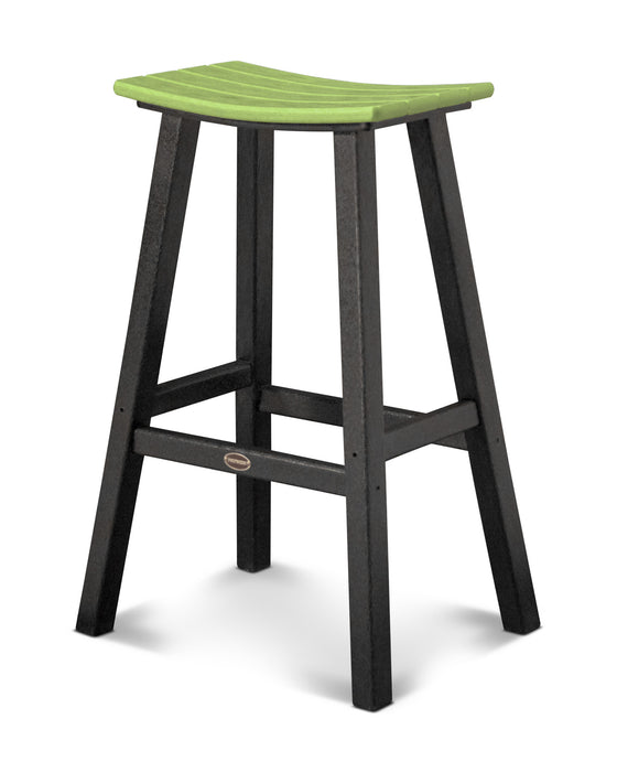 POLYWOOD® Contempo 30" Saddle Bar Stool in Black / Lime