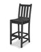 POLYWOOD Traditional Garden Bar Side Chair in Black