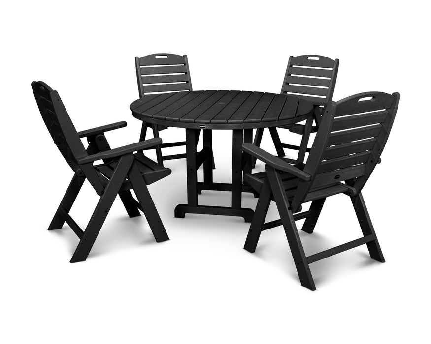 POLYWOOD Nautical 5-Piece Dining Set in Black