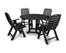 POLYWOOD Nautical 5-Piece Dining Set in Black