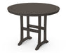 POLYWOOD Nautical Trestle 48" Round Counter Table in Vintage Coffee