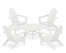 POLYWOOD Vineyard 5-Piece Adirondack Chair Conversation Set in Vintage White